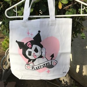 hand painted kuromi tote bag